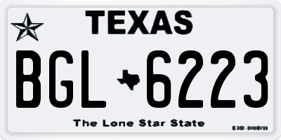 TX license plate BGL6223