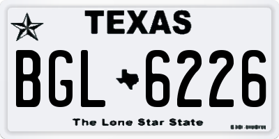 TX license plate BGL6226