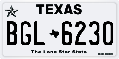 TX license plate BGL6230
