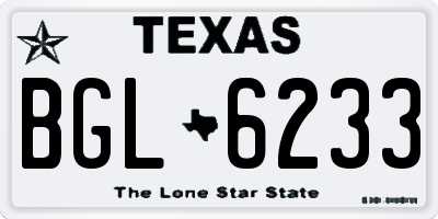 TX license plate BGL6233