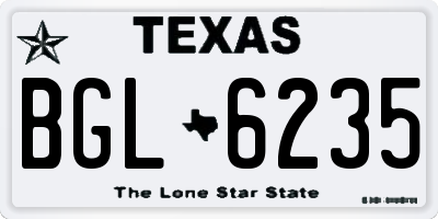 TX license plate BGL6235