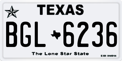 TX license plate BGL6236