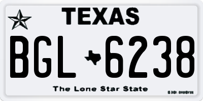 TX license plate BGL6238