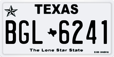 TX license plate BGL6241