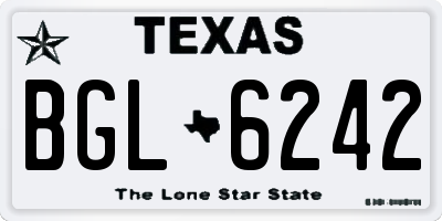 TX license plate BGL6242
