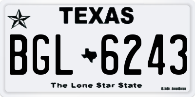 TX license plate BGL6243