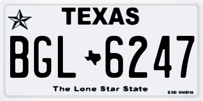 TX license plate BGL6247