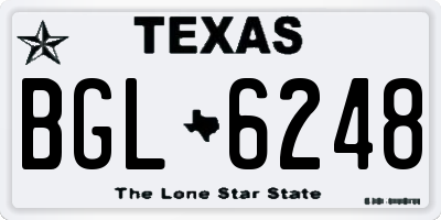 TX license plate BGL6248