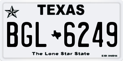 TX license plate BGL6249