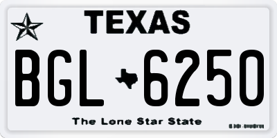 TX license plate BGL6250