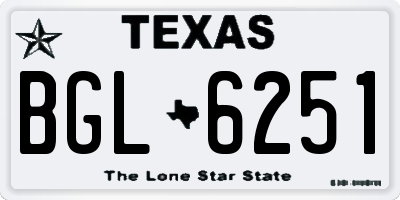 TX license plate BGL6251