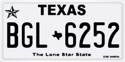 TX license plate BGL6252