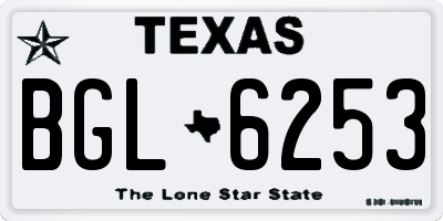 TX license plate BGL6253