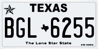 TX license plate BGL6255