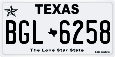 TX license plate BGL6258