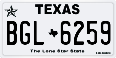 TX license plate BGL6259