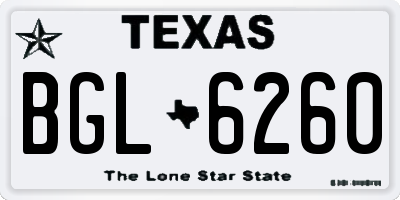 TX license plate BGL6260