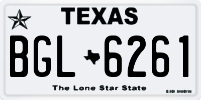 TX license plate BGL6261