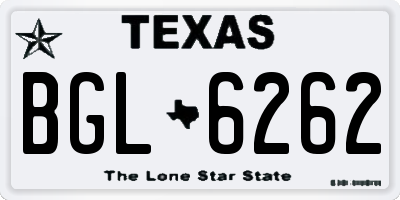 TX license plate BGL6262