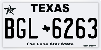 TX license plate BGL6263