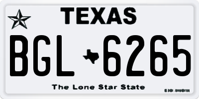 TX license plate BGL6265