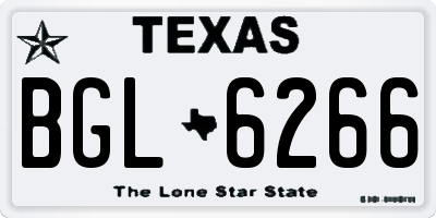 TX license plate BGL6266