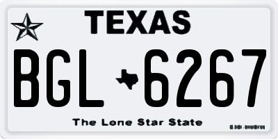 TX license plate BGL6267