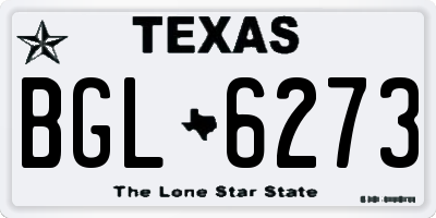 TX license plate BGL6273