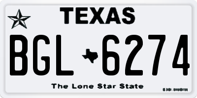 TX license plate BGL6274