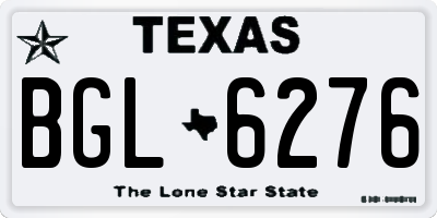 TX license plate BGL6276