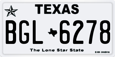TX license plate BGL6278