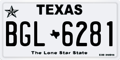 TX license plate BGL6281