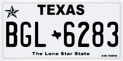 TX license plate BGL6283