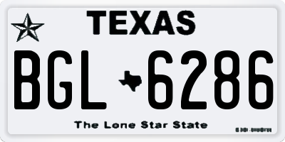 TX license plate BGL6286