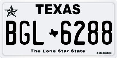 TX license plate BGL6288