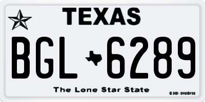 TX license plate BGL6289