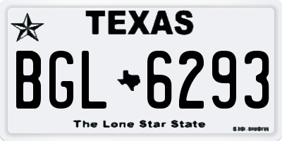 TX license plate BGL6293