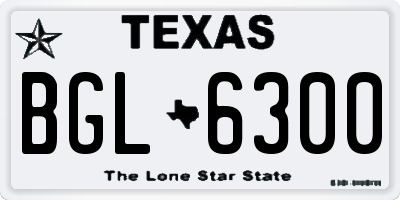TX license plate BGL6300