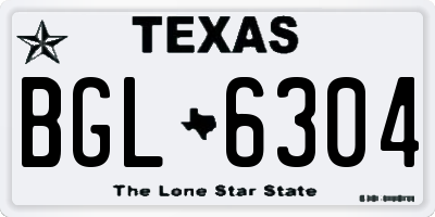 TX license plate BGL6304