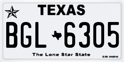 TX license plate BGL6305