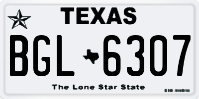 TX license plate BGL6307