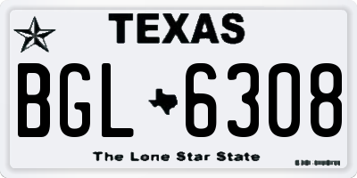 TX license plate BGL6308