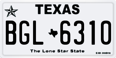TX license plate BGL6310