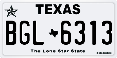 TX license plate BGL6313