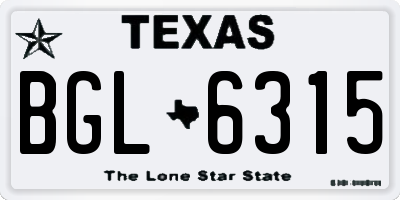 TX license plate BGL6315