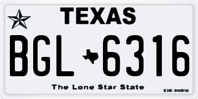 TX license plate BGL6316