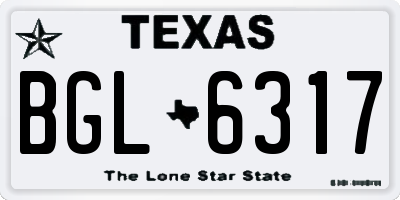 TX license plate BGL6317