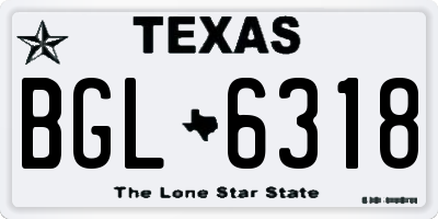 TX license plate BGL6318
