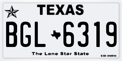TX license plate BGL6319