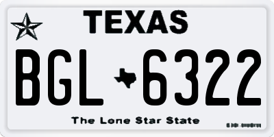 TX license plate BGL6322